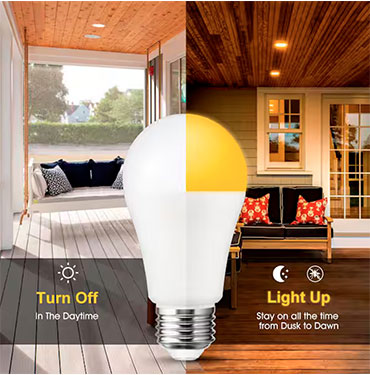 Dusk to Dawn Outdoor Bug Light Yellow LED Light Bulb