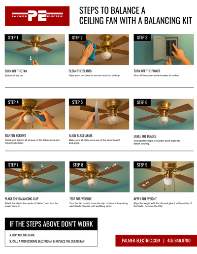 Steps to Balance a Ceiling Fan with a Balancing Kit