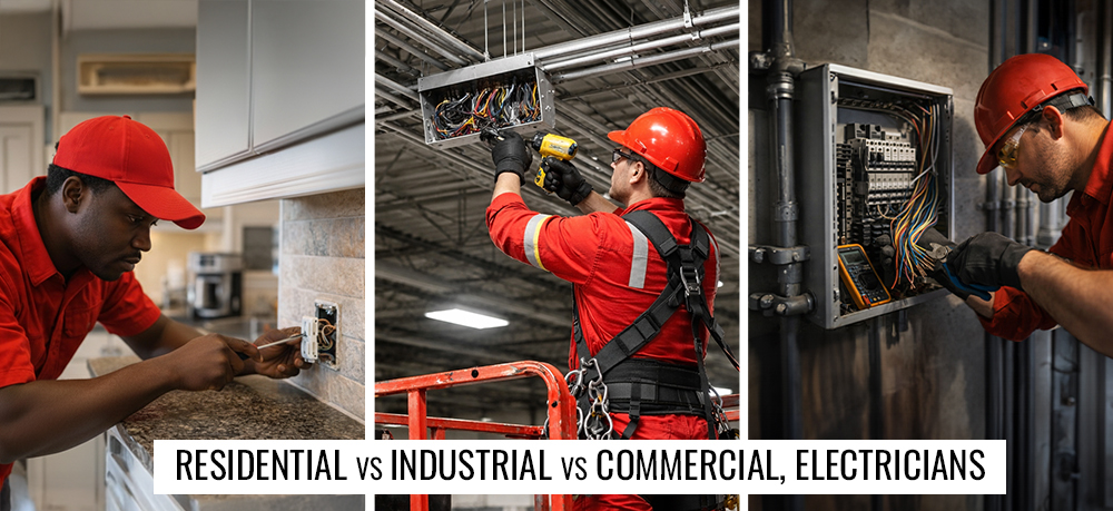 Industrial vs Commercial vs Residential Electrician