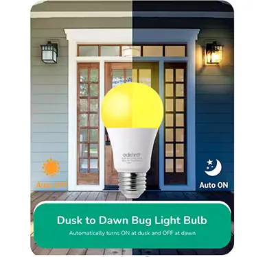 Dusk to Dawn Outdoor Bug Light Yellow LED Light Bulb