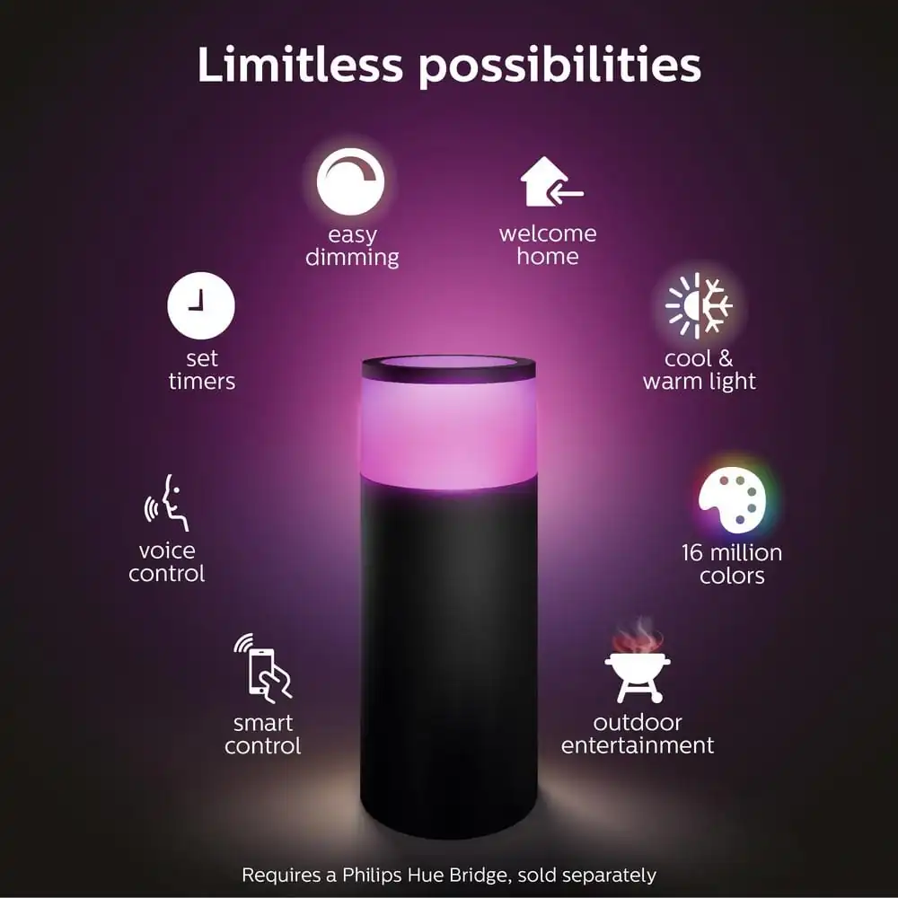 Calla Outdoor Color Changing Integrated LED Smart Bollard Light Extension