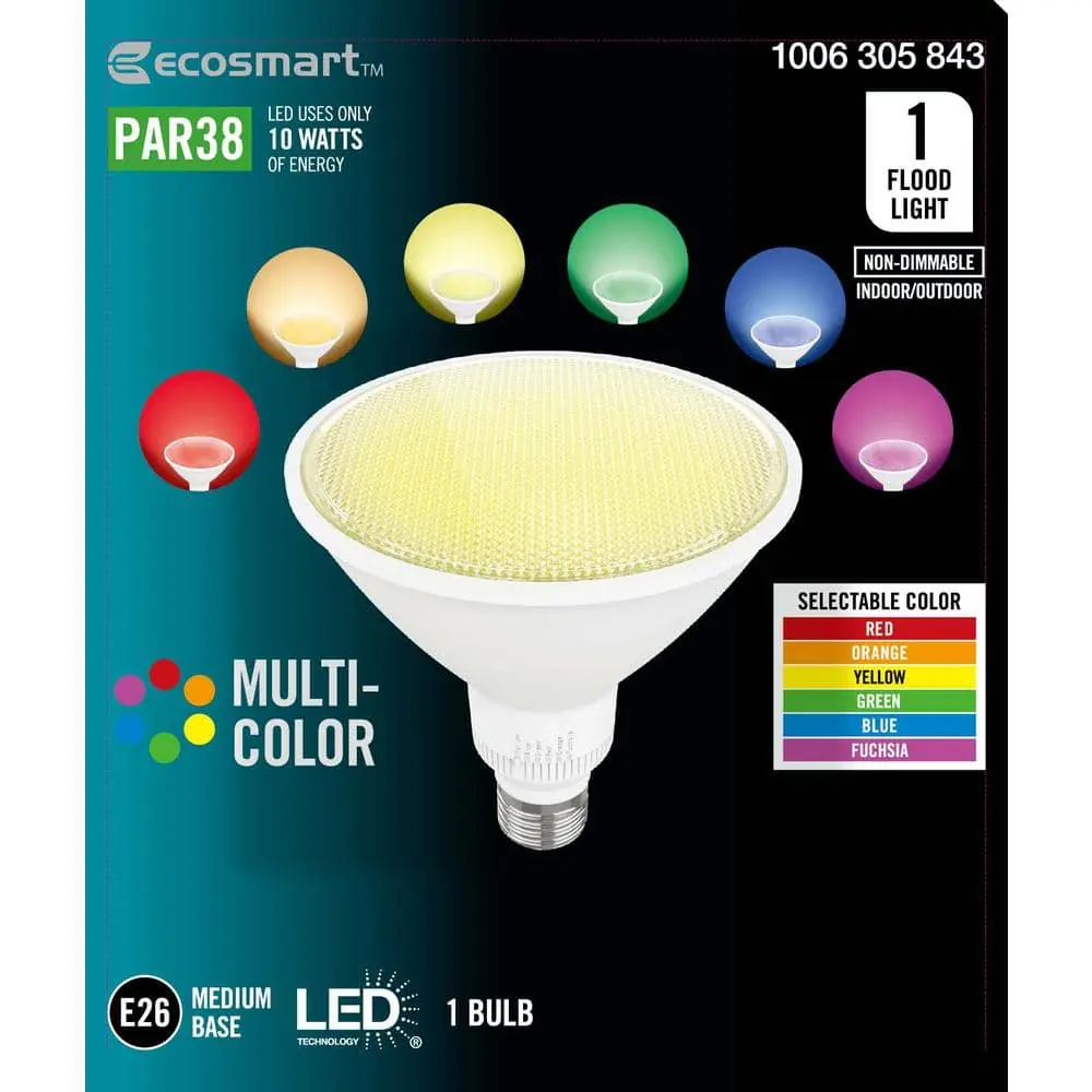 PAR38 RGB Multi Color Non Dimmable LED Spot Light Bulb with Selectable Color